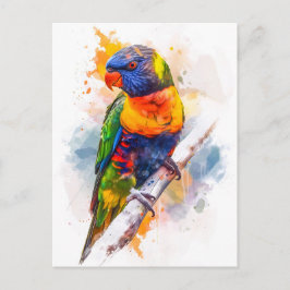 Postal Lori de color azul