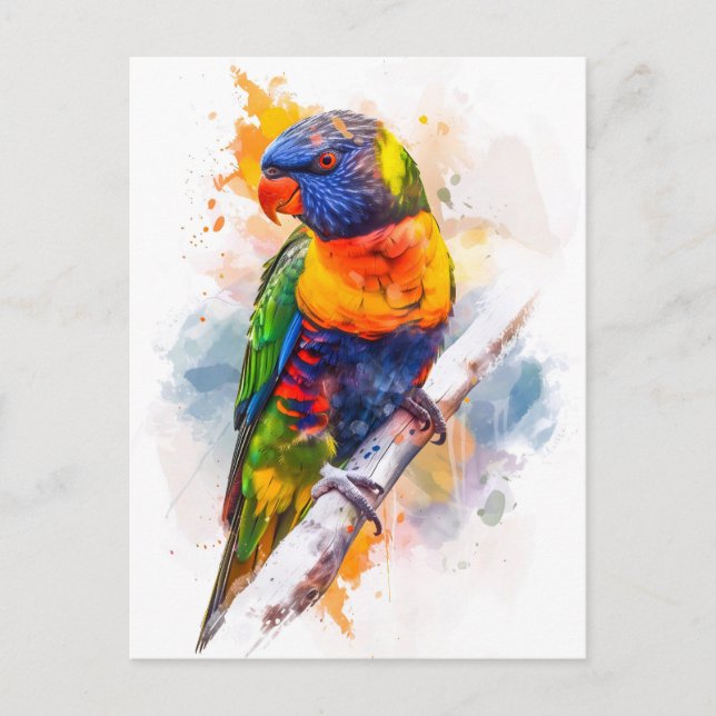 Postal Lori de color azul (Anverso)