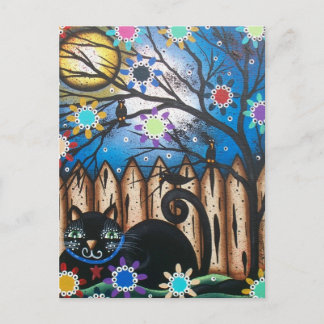 Postal Lori Everett_ Day Of Dead, Black Cat, Mexicana