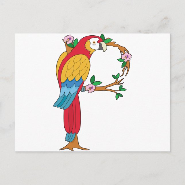 Postal Loro Alphabet Animal (Anverso)