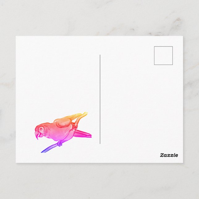 Postal Loro feliz (Reverso)