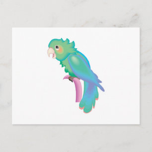 Postal loro pastel precioso