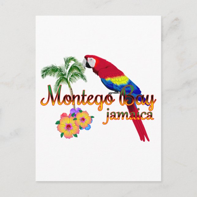 Postal Loro tropical de Montego Bay Jamaica (Anverso)