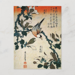 Postal Loro y flores