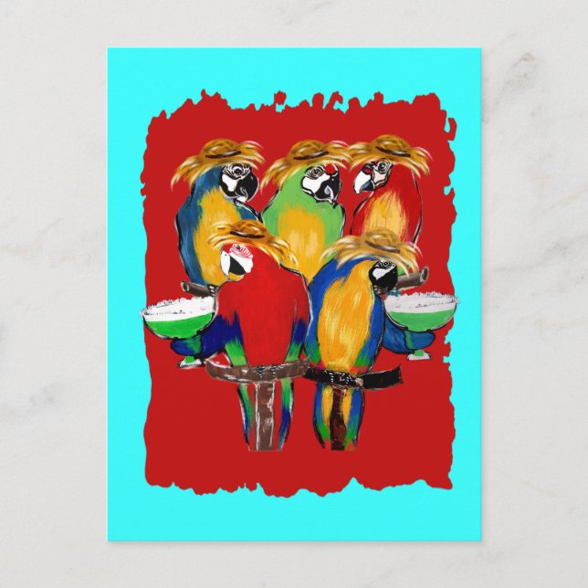 Postal Loros Borrachos (Anverso)