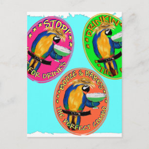 POSTAL LOROS BORRACHOS