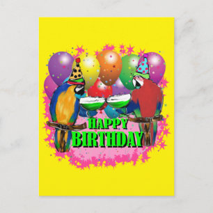 POSTAL LOROS DE CUMPLEAÑOS