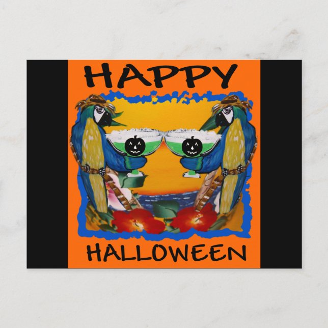 POSTAL LOROS DE HALLOWEEN (Anverso)