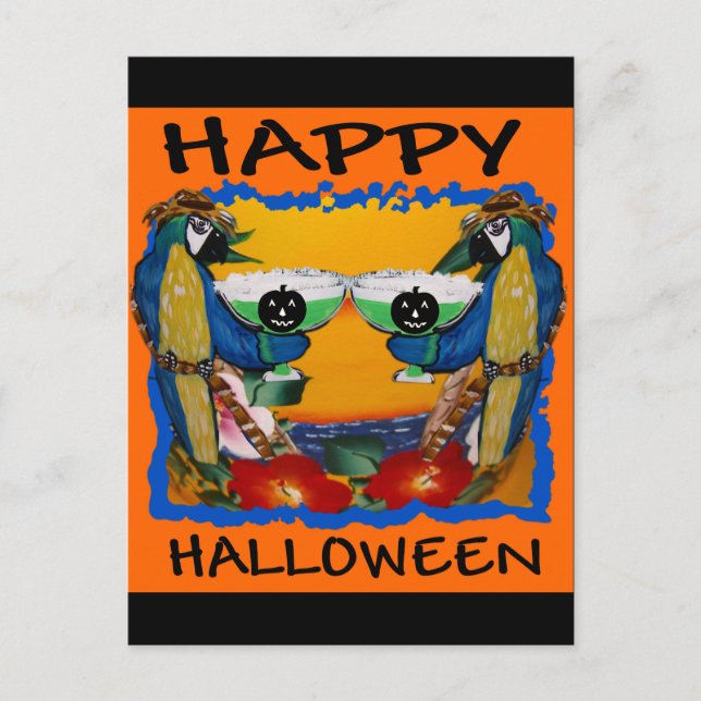 POSTAL LOROS DE HALLOWEEN (Anverso)