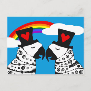 Postal Loros del Orgullo Gay con Arcoíris