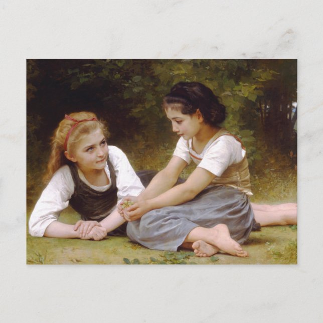 Postal Los 1882 de Bouguereau los noisettes de Les de los (Anverso)