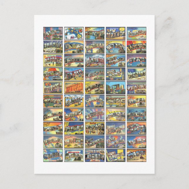 Postal Los 50 Estados De América (Anverso)