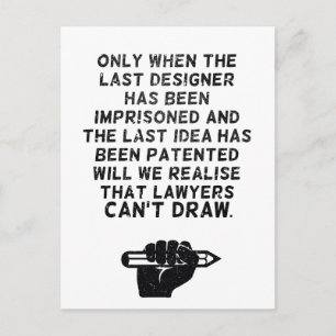 Postal ¡Los abogados no pueden dibujar!