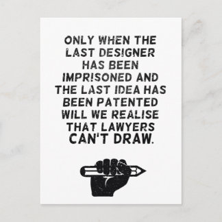Postal ¡Los abogados no pueden dibujar!