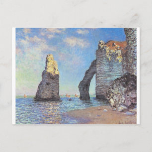 Postal Los acantilados en Etretat - Claude Monet