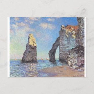 Postal Los acantilados en Etretat - Claude Monet