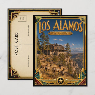 Postal Los Alamos Nuevo México Arte Deco Vintage Edad de