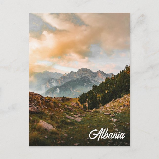 Postal Los Alpes albaneses (Anverso)