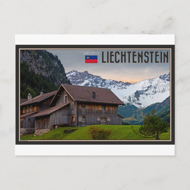Postal Los Alpes de Liechtenstein (Anverso)