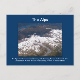 Postal Los Alpes desde el espacio