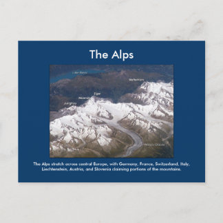 Postal Los Alpes desde el espacio