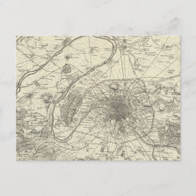 Postal Los Alrededores De París (Anverso)