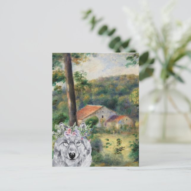 Postal Los alrededores de Renoir de Briey y el Lobo Fancy (Anverso de pie)