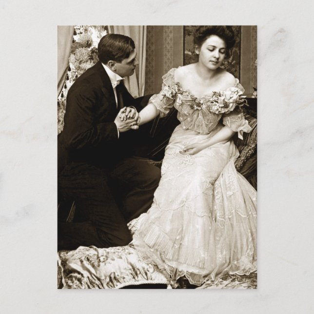 Postal Los amantes (Anverso)