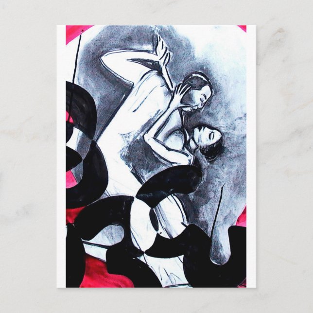 Postal Los Amantes Bailan A Tiempo (Anverso)