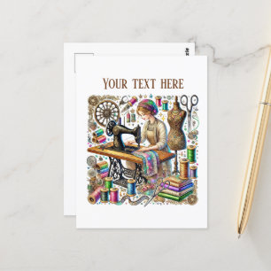 Postal Los amantes de la costura cutánea añaden texto