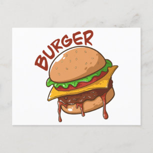 Postal Los amantes de la hamburguesa
