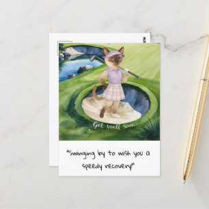 Postal Los amantes del gato golfer pronto se recuperan rá