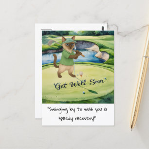 Postal Los amantes del gato golfer pronto se recuperan rá