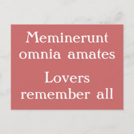 Postal Los amantes recuerdan todo - cita latina