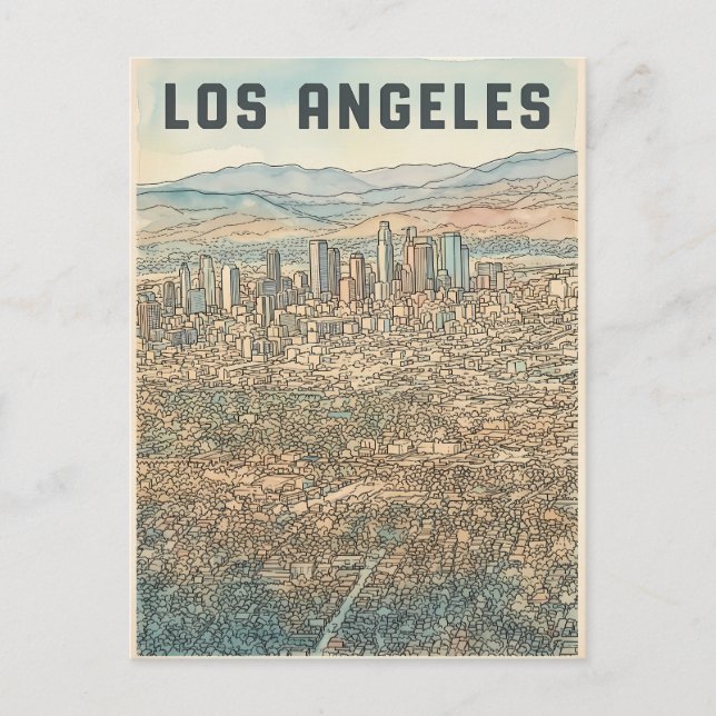 Postal Los Ángeles  (Anverso)