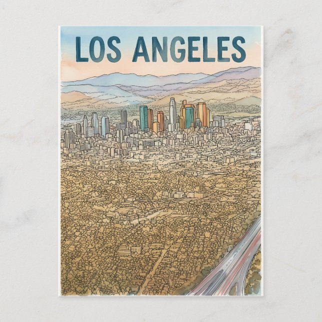 Postal Los Ángeles  (Anverso)
