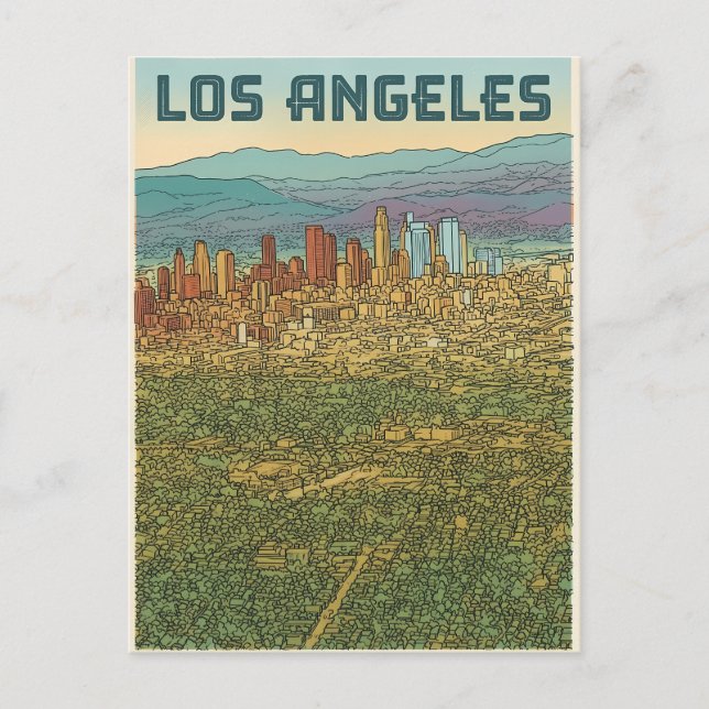 Postal Los Ángeles  (Anverso)