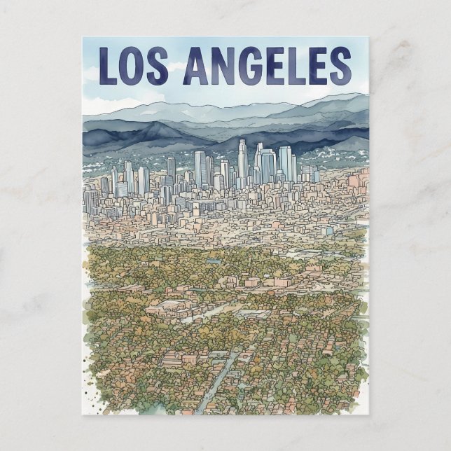 Postal Los Ángeles  (Anverso)