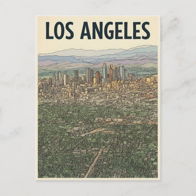 Postal Los Ángeles  (Anverso)