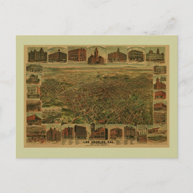 Postal Los Ángeles CA 1891 (Anverso)