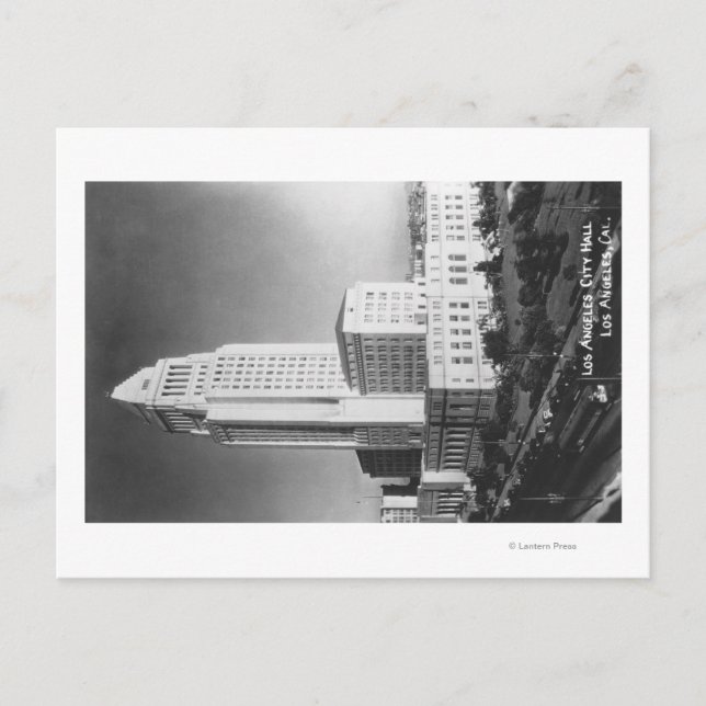 Postal Los Ángeles, CA City Hall y Town View (Anverso)