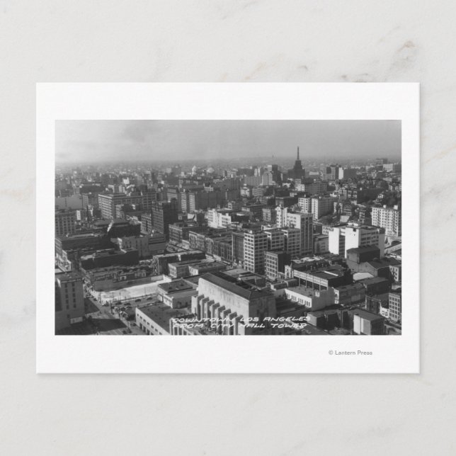 Postal Los Ángeles, CA Downtown View from City Hall (Anverso)