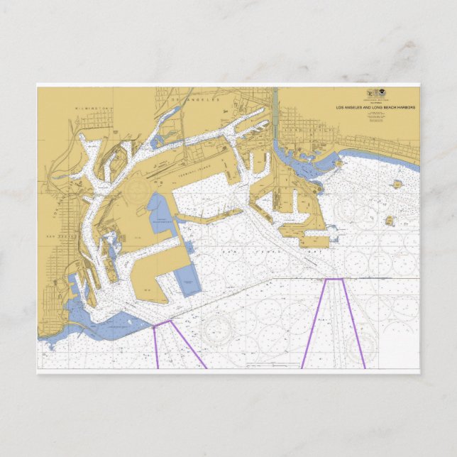 Postal Los Ángeles, CA Nautical Harbor Chart (Anverso)