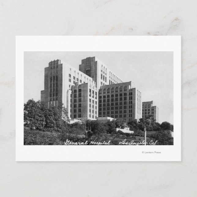 Postal Los Ángeles, CA Vista del Hospital General (Anverso)