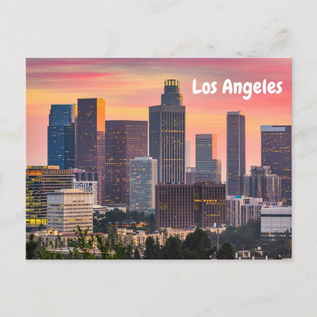 Postal Los Ángeles, California Downtown Sunset (Anverso)