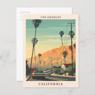 Postal Los Angeles California Elegant Art Vintage Travel