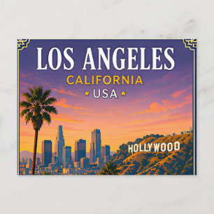 Postal 🌴 Los Ángeles California Recuerdo De Hollywood 🌴