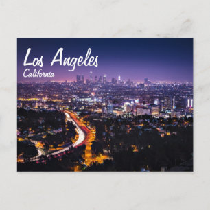 Postal Los Ángeles, California Skyline de noche