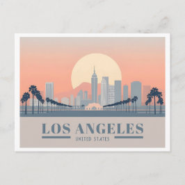 Postal Los Angeles California Skyline Pastel Travel
