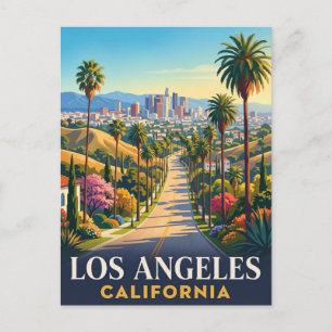 Postal Los Ángeles California Viajes Antiguos
